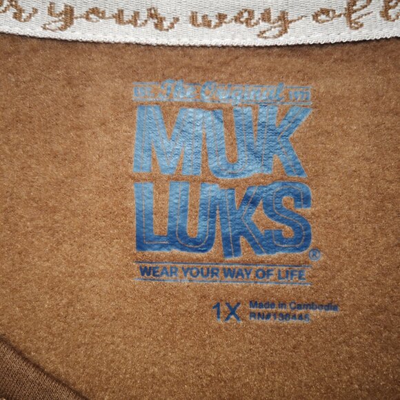 The Original Muk Luks Ladies Size 1X Copper Color Fleece Lined Sweat Top - Picture 3 of 11